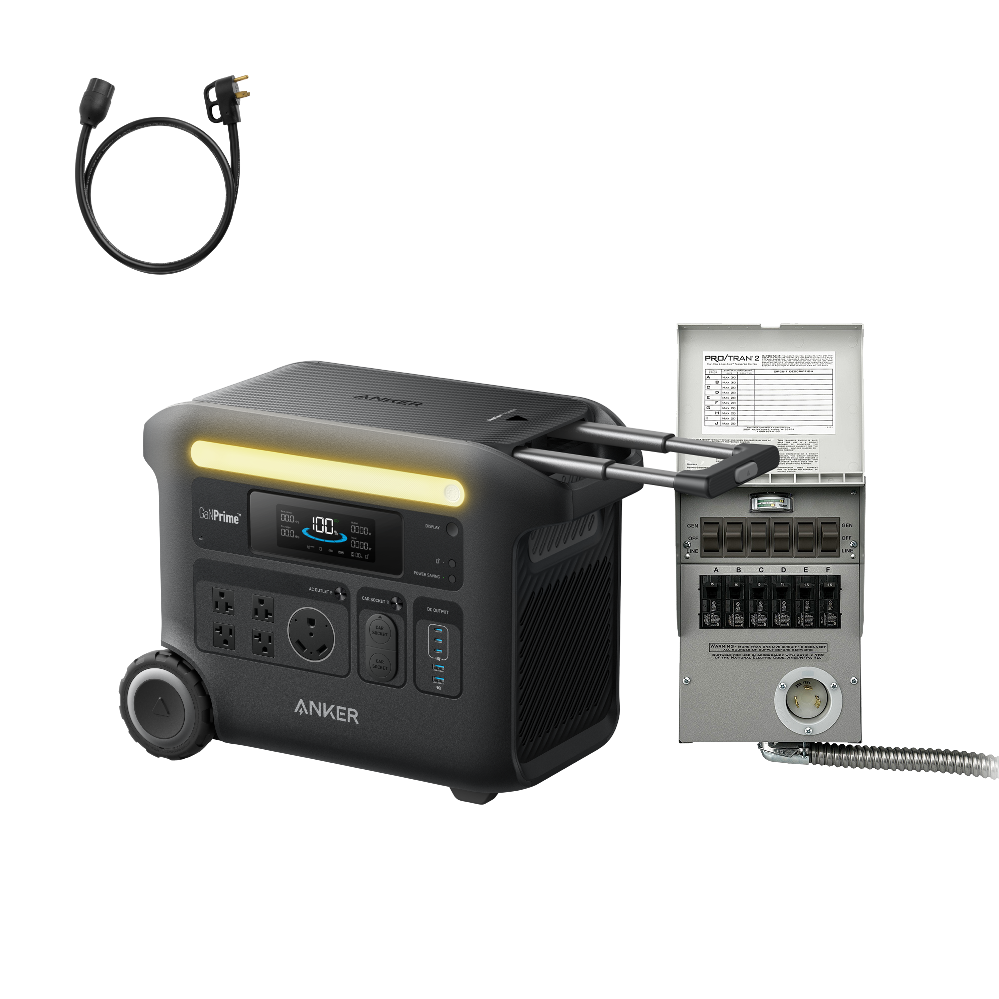 Anker SOLIX F2600 + Home Backup Kit (Transfer Switch + Cable) image 0