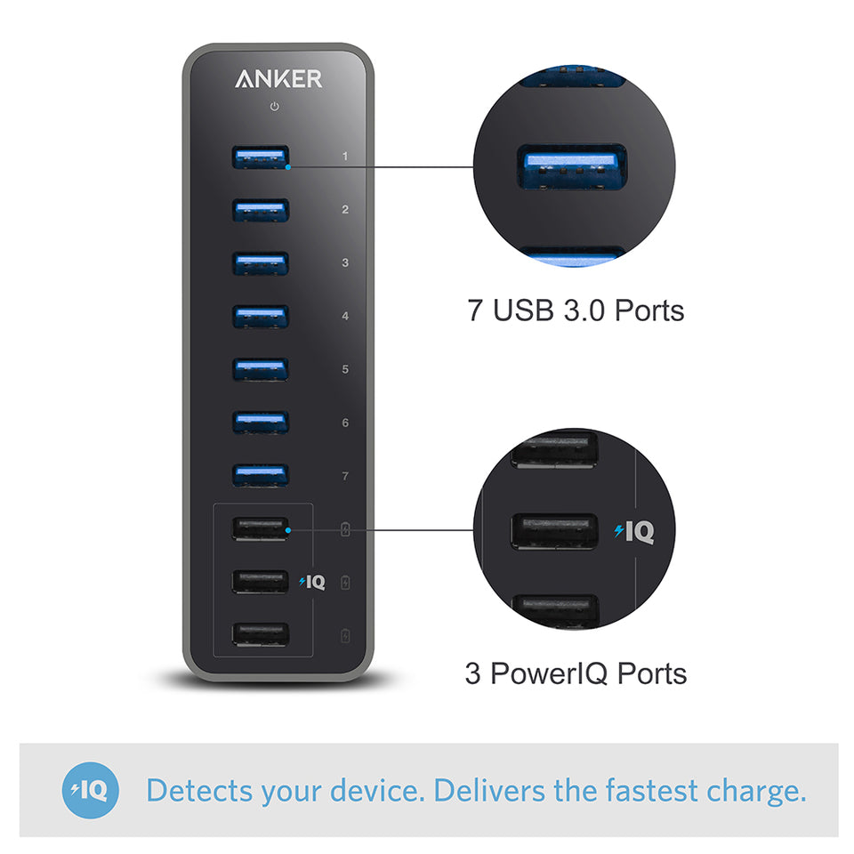 Anker 60W 10-Port USB 3.0 Data Hub image 1