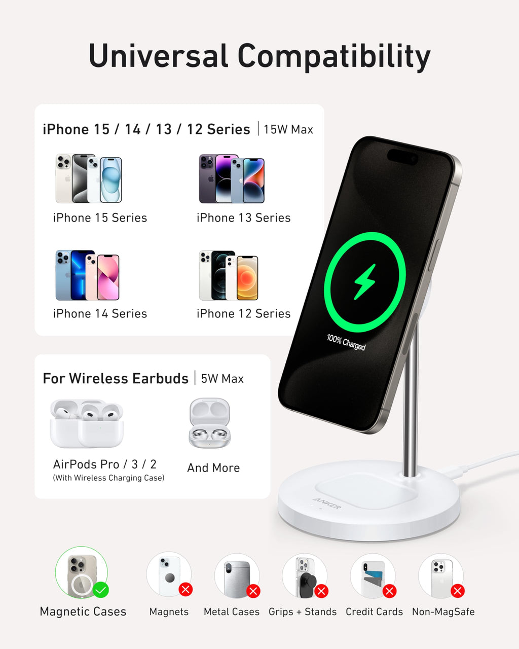 Anker MagGo Wireless Charger (2-in-1, Stand) image 5