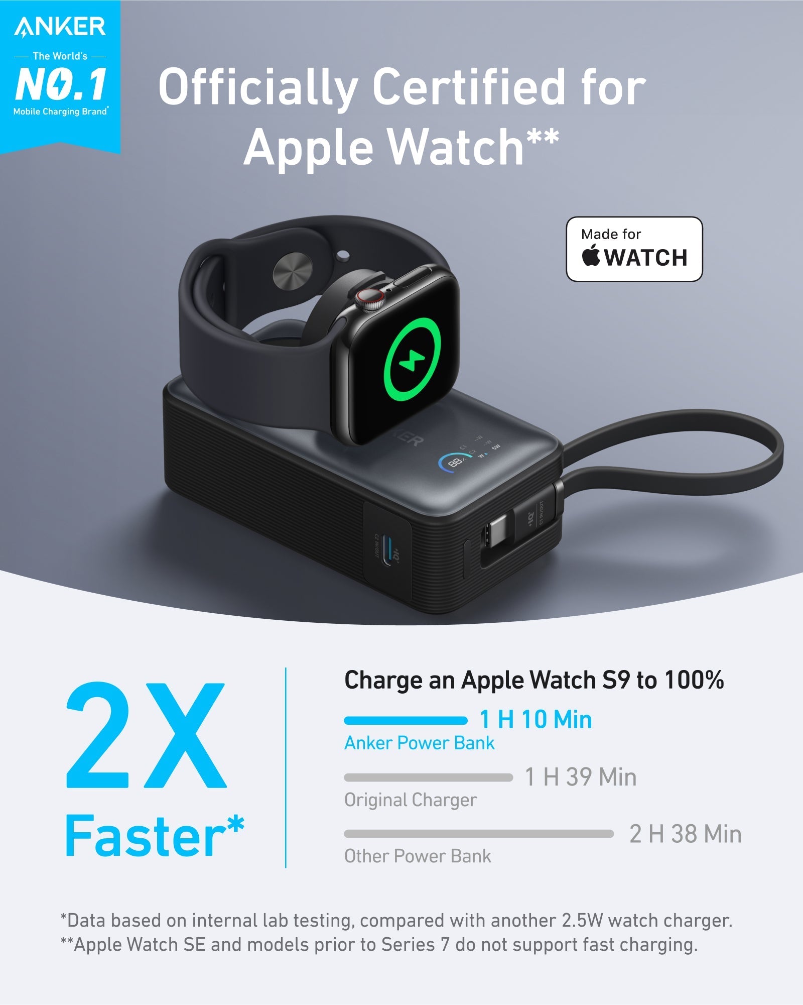 Anker MagGo Power Bank (10K, 35W, For Apple Watch) image 1