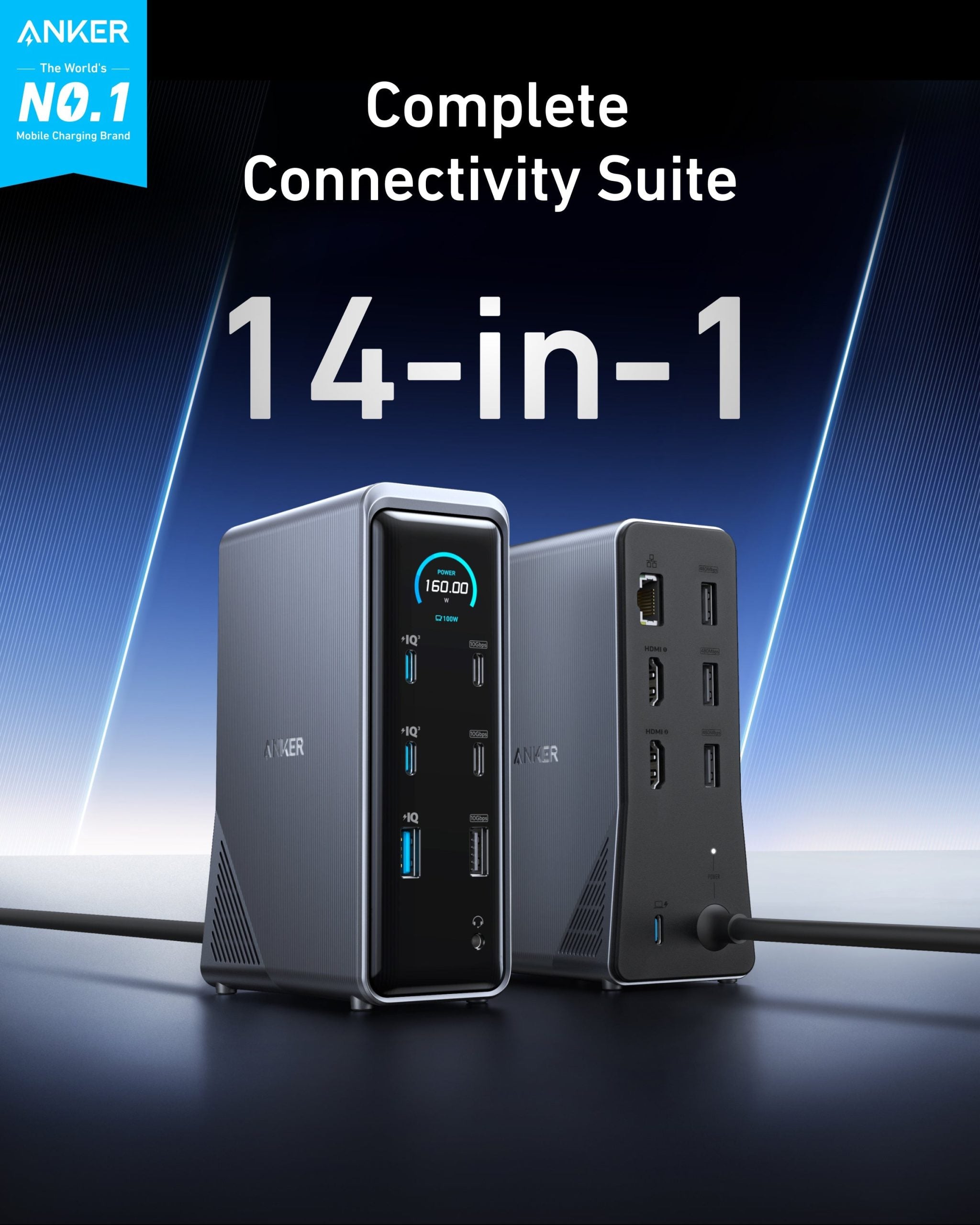 Anker Prime Charging Docking Station (14-in-1, Dual Display, 160W) image 4