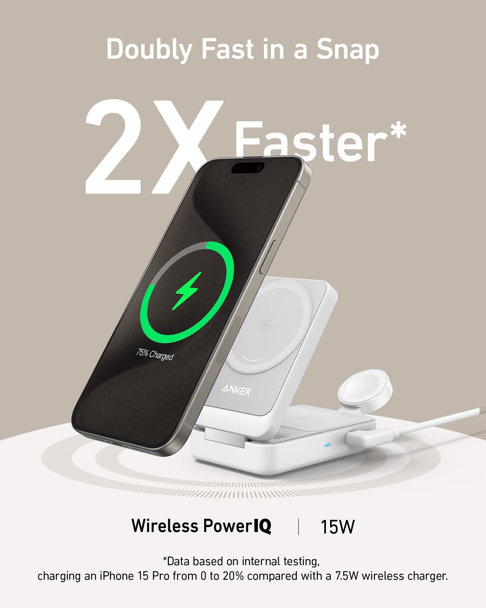Anker MagGo Wireless Charging Station (Foldable 3-in-1) image 3