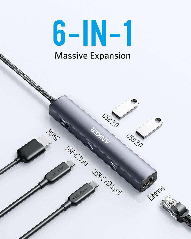 Anker 543 USB-C Hub (6-in-1, Slim) image 1