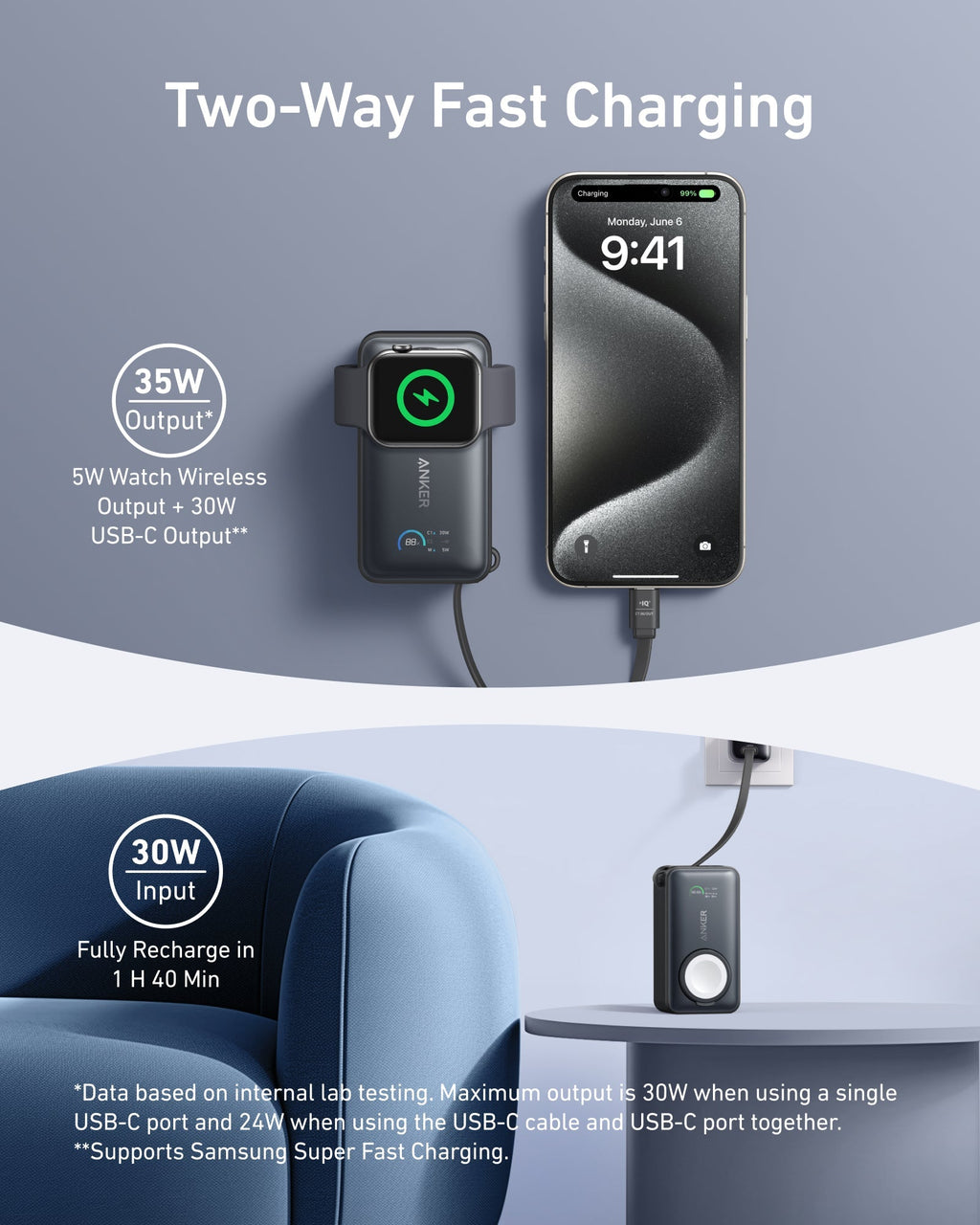 Anker MagGo Power Bank (10K, 35W, For Apple Watch) image 2