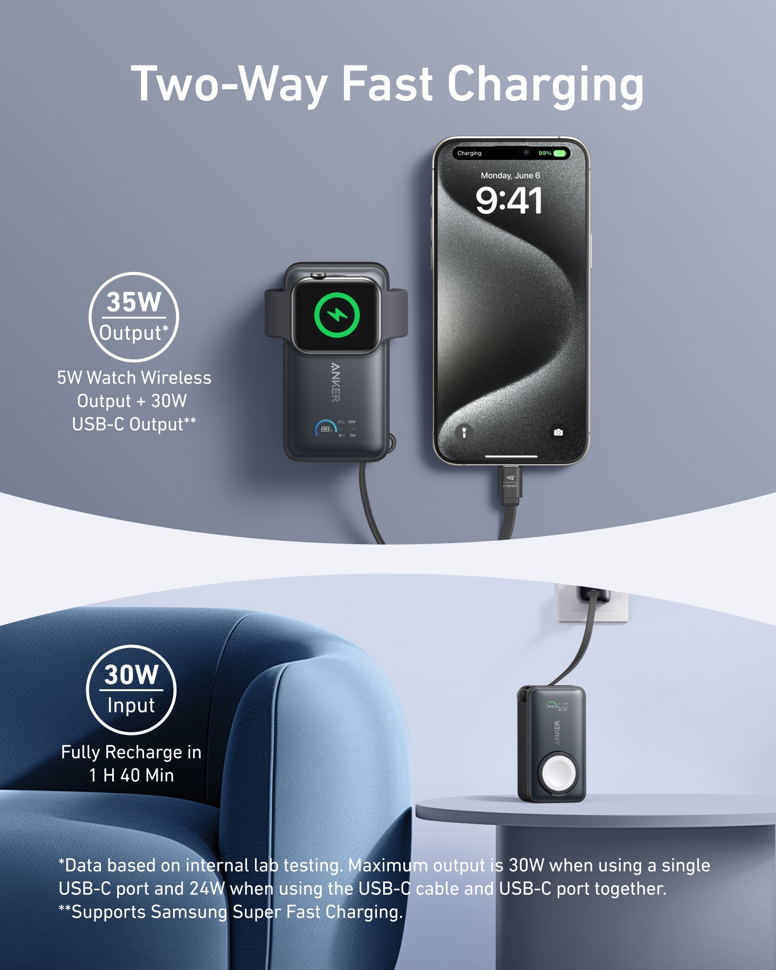 Anker MagGo Power Bank (10K, 35W, For Apple Watch) image 2