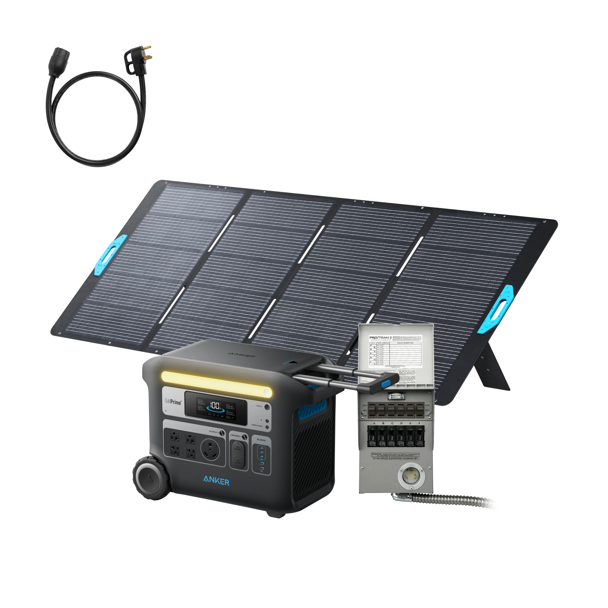 Anker SOLIX F2000 + Home Backup Kit (Transfer Switch + Cable)  + 400W Solar Panel image 0