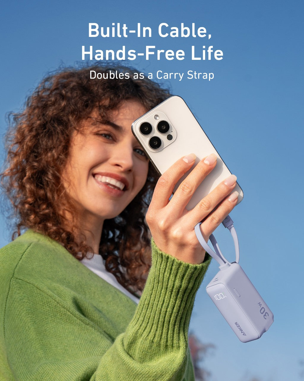 Anker Power Bank (30W, Fusion, Built-In USB-C Cable) image 2