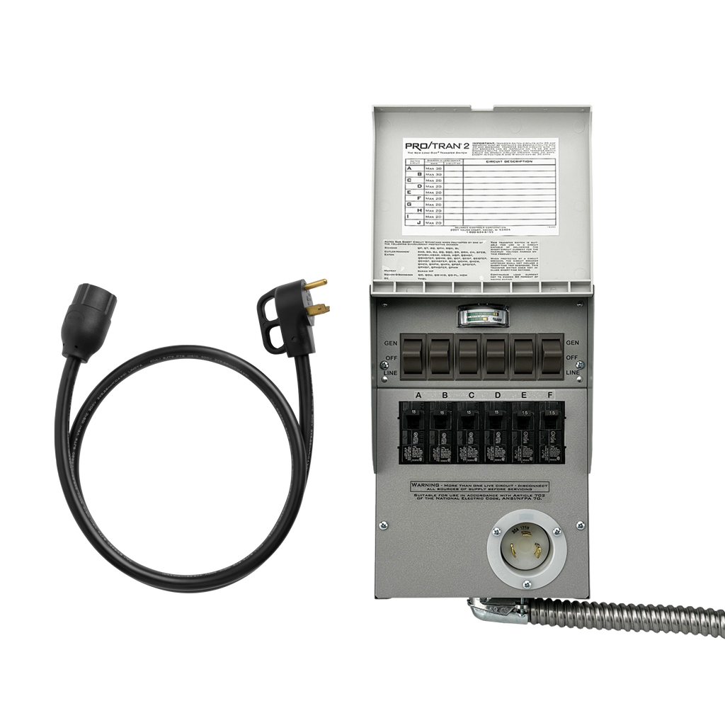 Home Backup Kit (120V, 30 Amp, 6-Circuit Transfer Switch + Cable, For F2000 and F2600) image 0