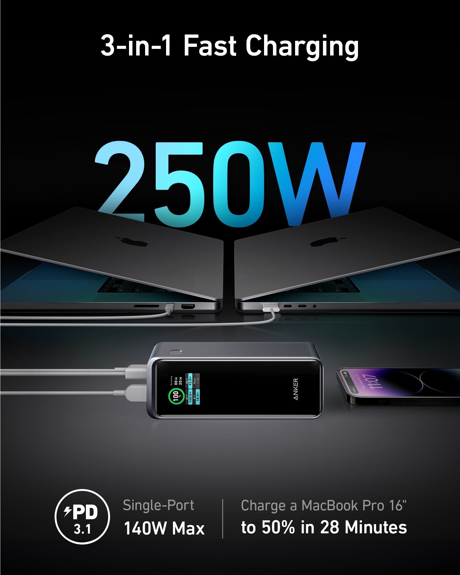 Anker Prime 27,650mAh Power Bank (250W) image 1