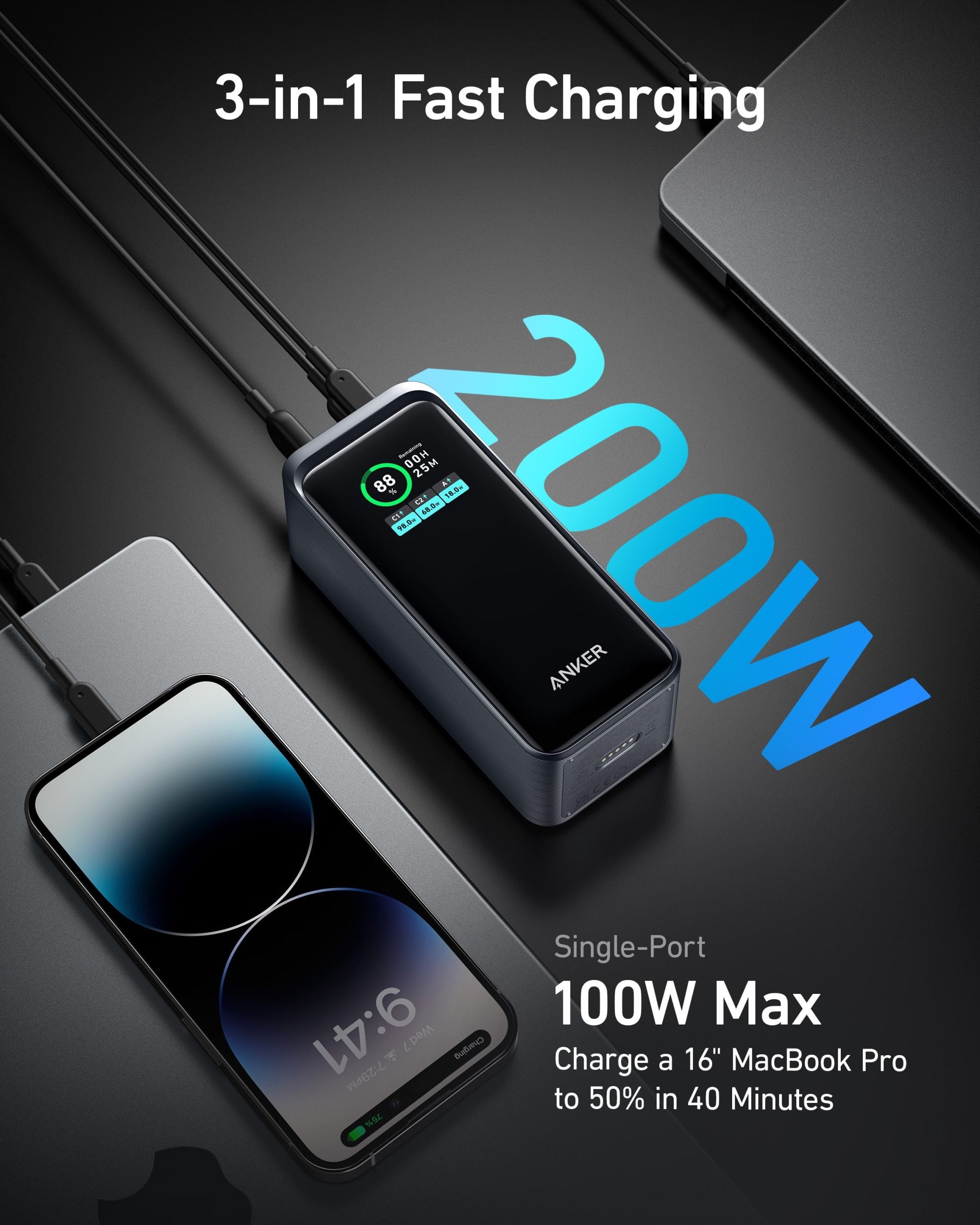 Anker Prime 20,000mAh Power Bank (200W) with 100W Charging Base image 1