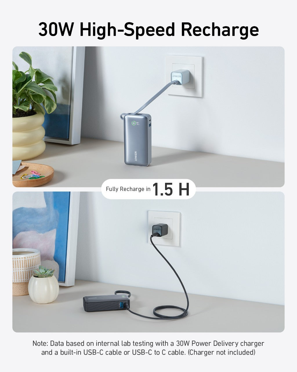 Anker Nano Power Bank (30W, Built-In USB-C Cable) image 4