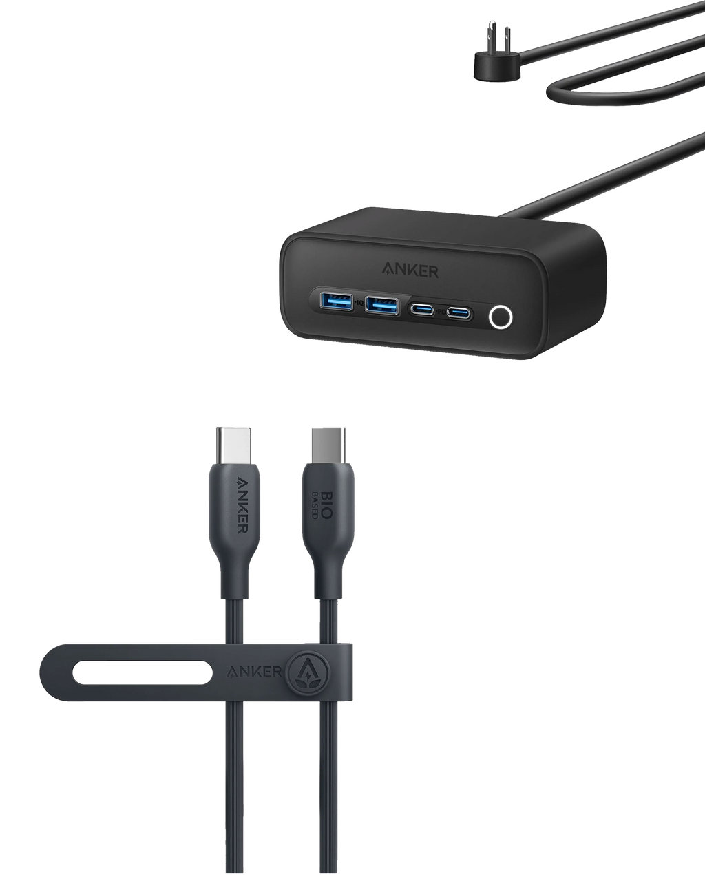 Anker 525 Charging Station and Anker 543 USB-C to USB-C Cable (Bio-Based, 6 ft) image 0