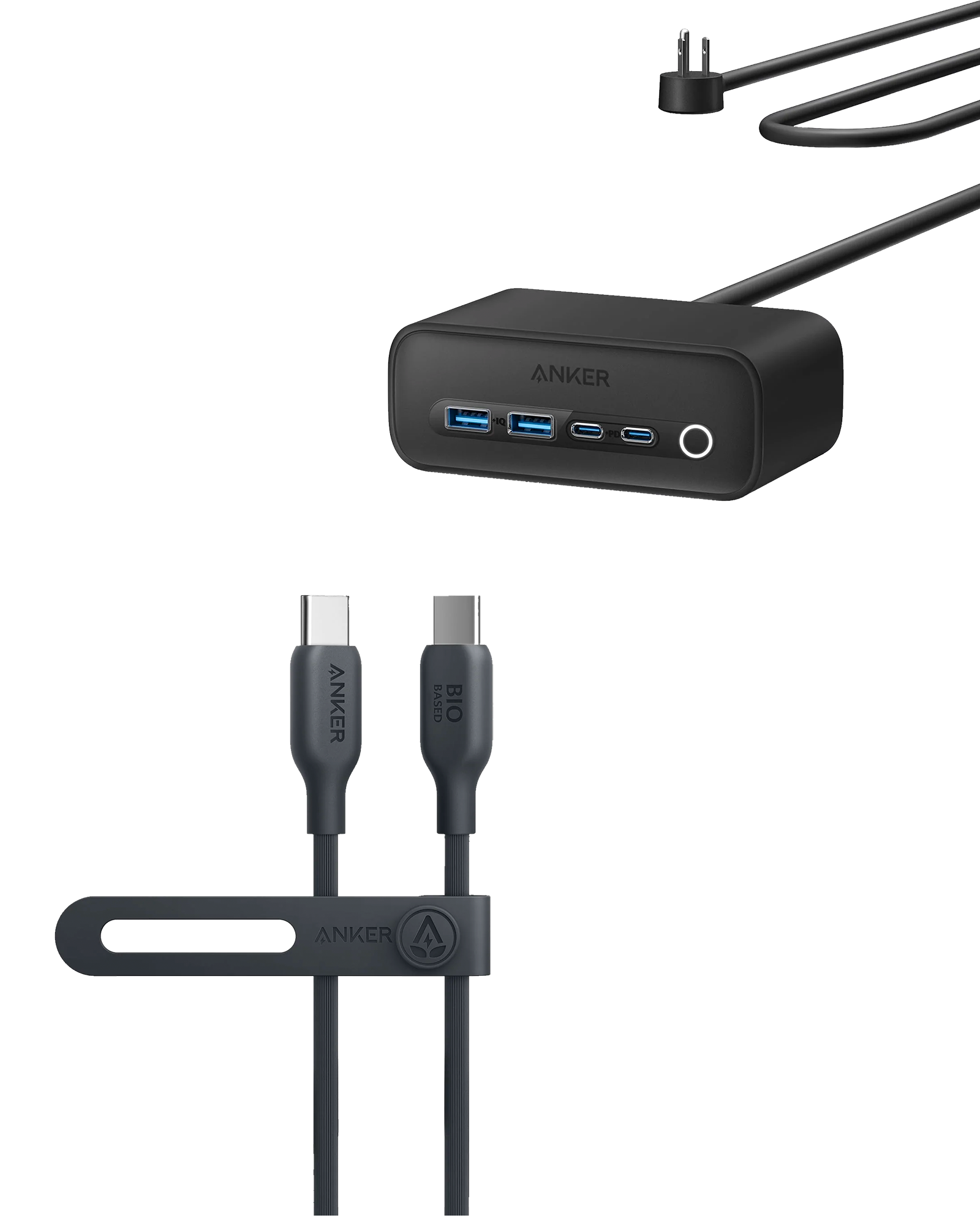 Anker 525 Charging Station and Anker 543 USB-C to USB-C Cable (Bio-Based, 6 ft) image 0