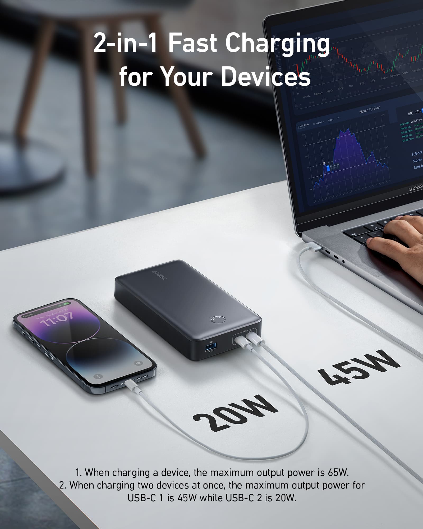 Anker 537 Power Bank (PowerCore 24K for Laptop) image 1