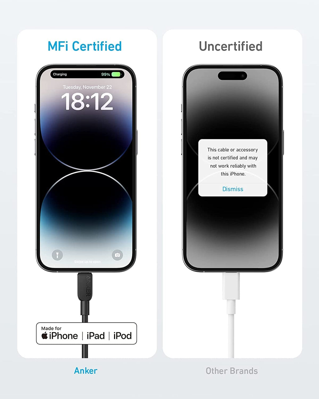 Anker 310 USB-C to Lightning Cable (10  ft, 2-Pack) image 1