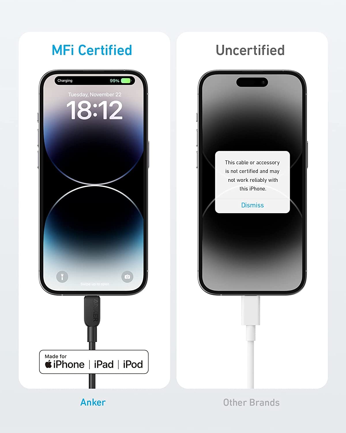 Anker 310 USB-C to Lightning Cable (10  ft, 2-Pack) image 1