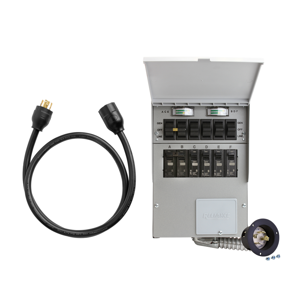 Starter Home Backup Kit (120V/240V, 30 Amp, 6-Circuit Transfer Switch + Cable, For F3800) image 0
