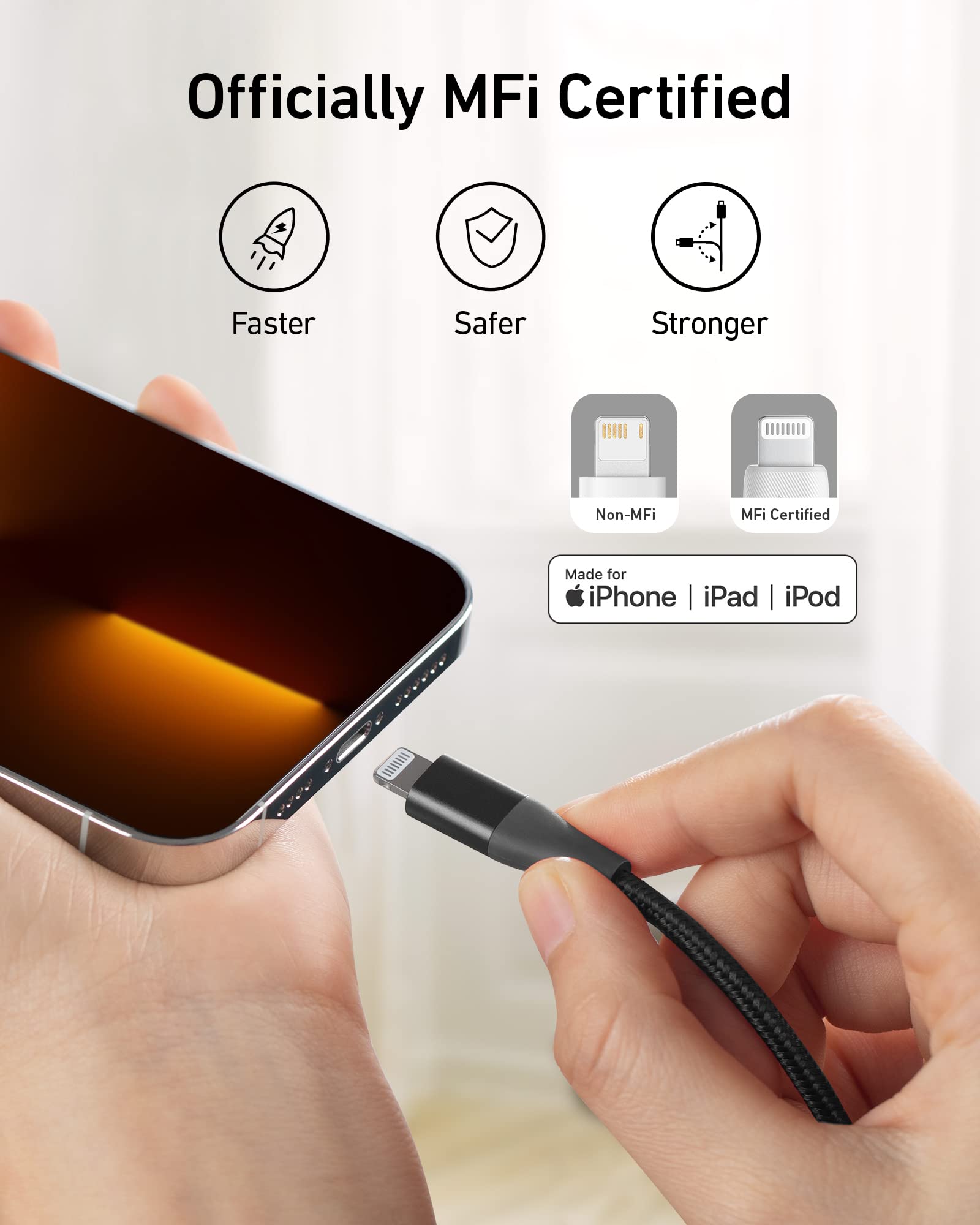 Anker 551 USB-A to Lightning Cable (3 ft / 6 ft / 10 ft) image 2