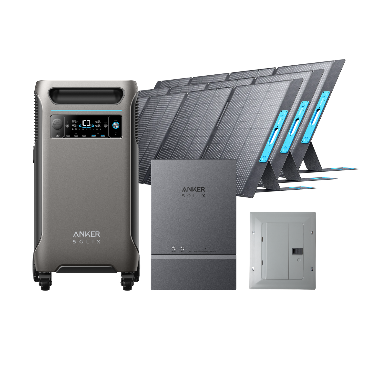 Anker SOLIX F3800 + Smart Home Power Kit + 3400W Solar Panel image 0