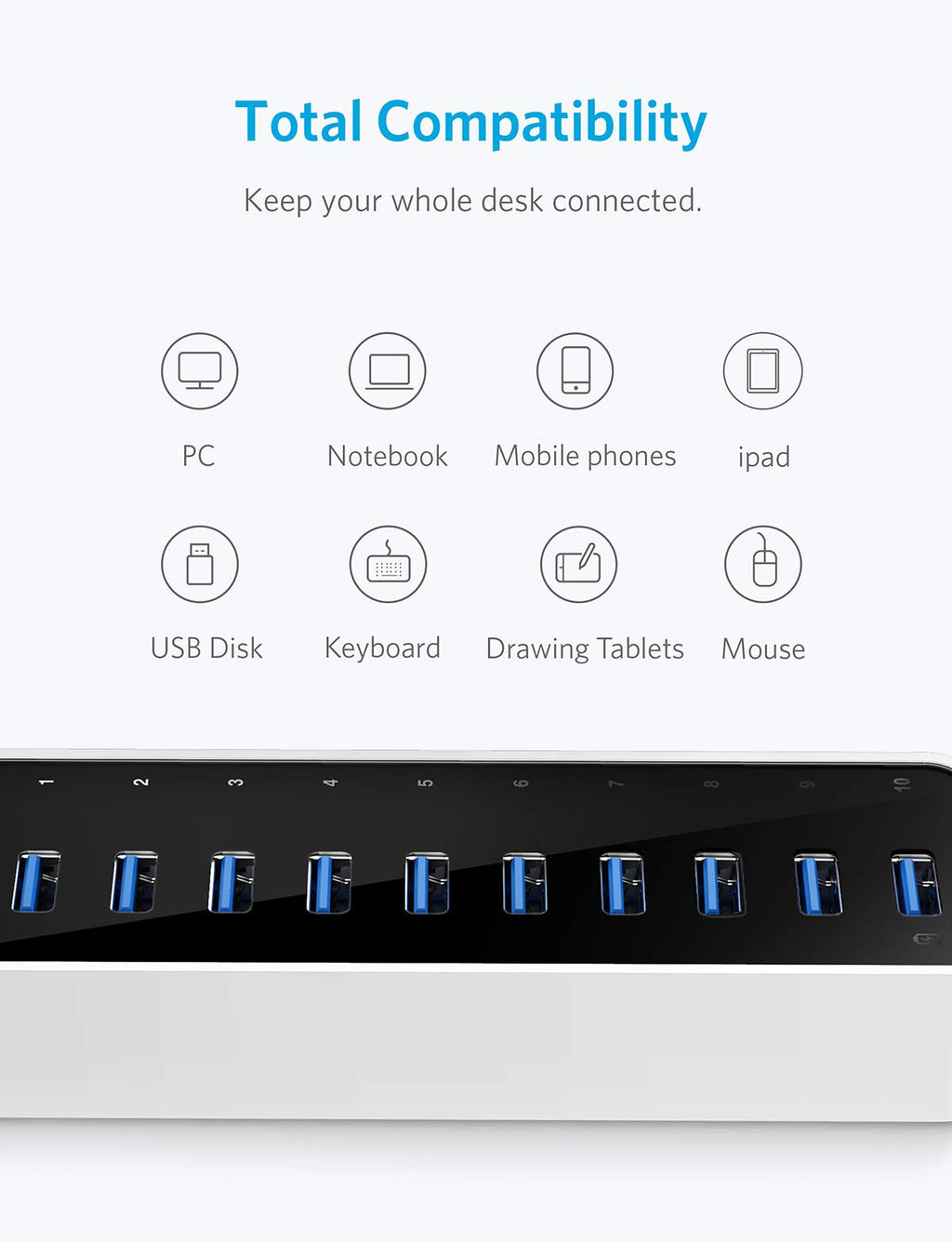 Anker USB 3.0 SuperSpeed 10-Port Hub image 4