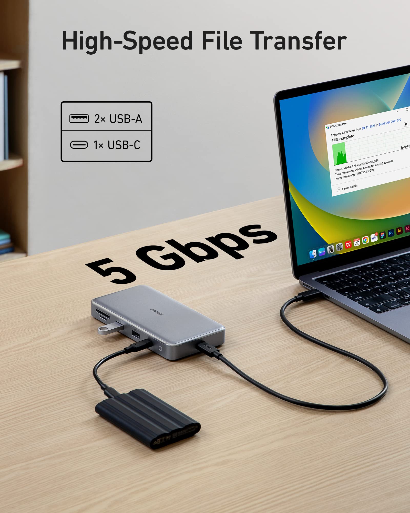 Anker 563 USB-C Hub (10-in-1, Dual 4K HDMI, For MacBook) image 3