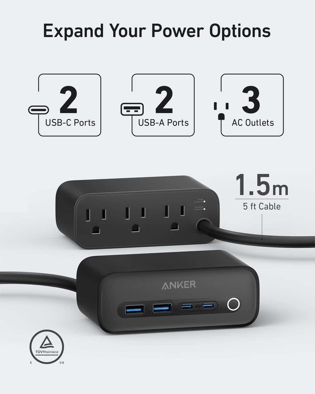 Anker 525 Charging Station and Anker 543 USB-C to USB-C Cable (Bio-Based, 6 ft) image 2