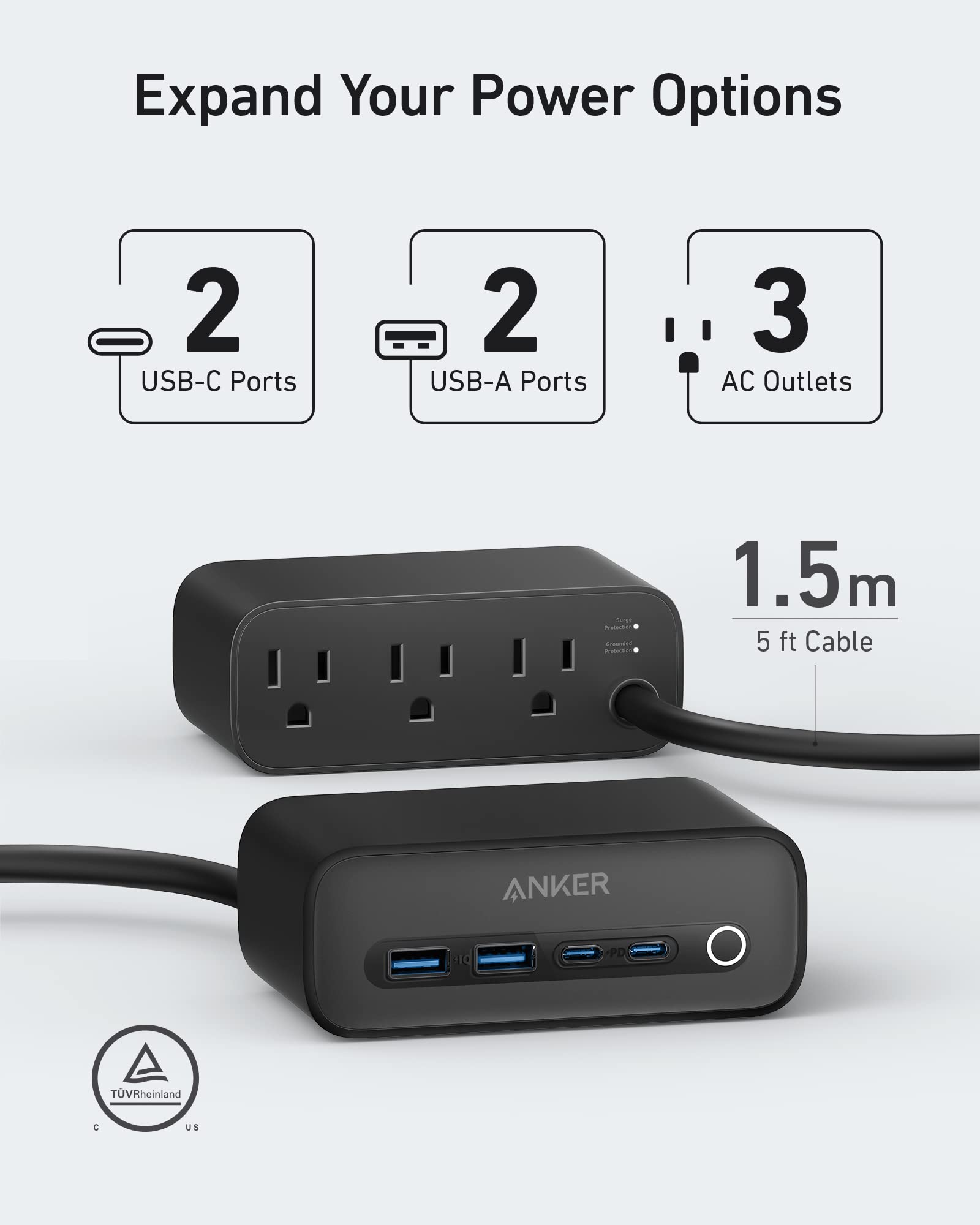 Anker 525 Charging Station and Anker 543 USB-C to USB-C Cable (Bio-Based, 6 ft) image 2