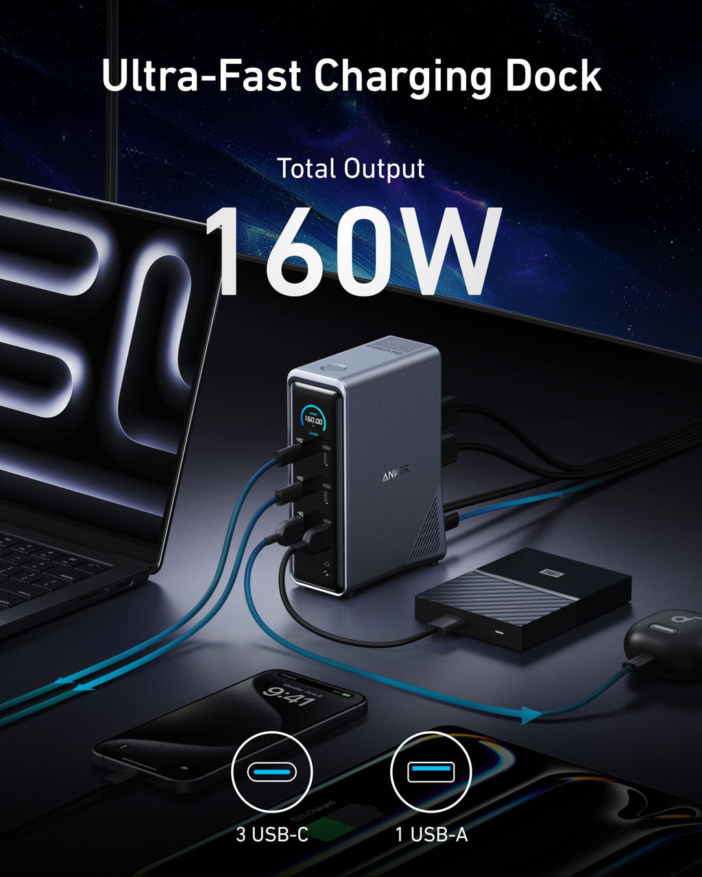 Anker Prime Charging Docking Station (14-in-1, Dual Display, 160W) image 5