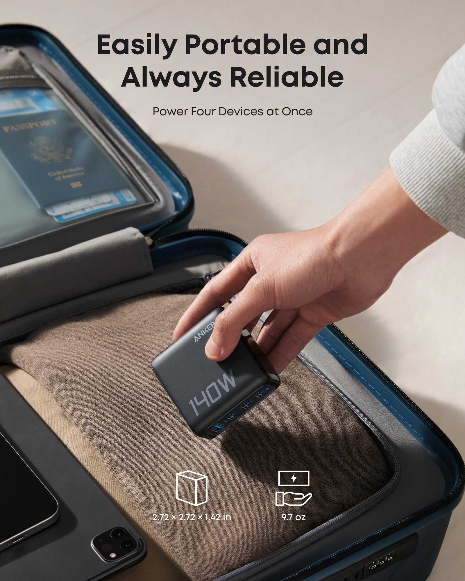 Anker Charger (140W, 4-Port, PD 3.1) with USB-C Cable image 5
