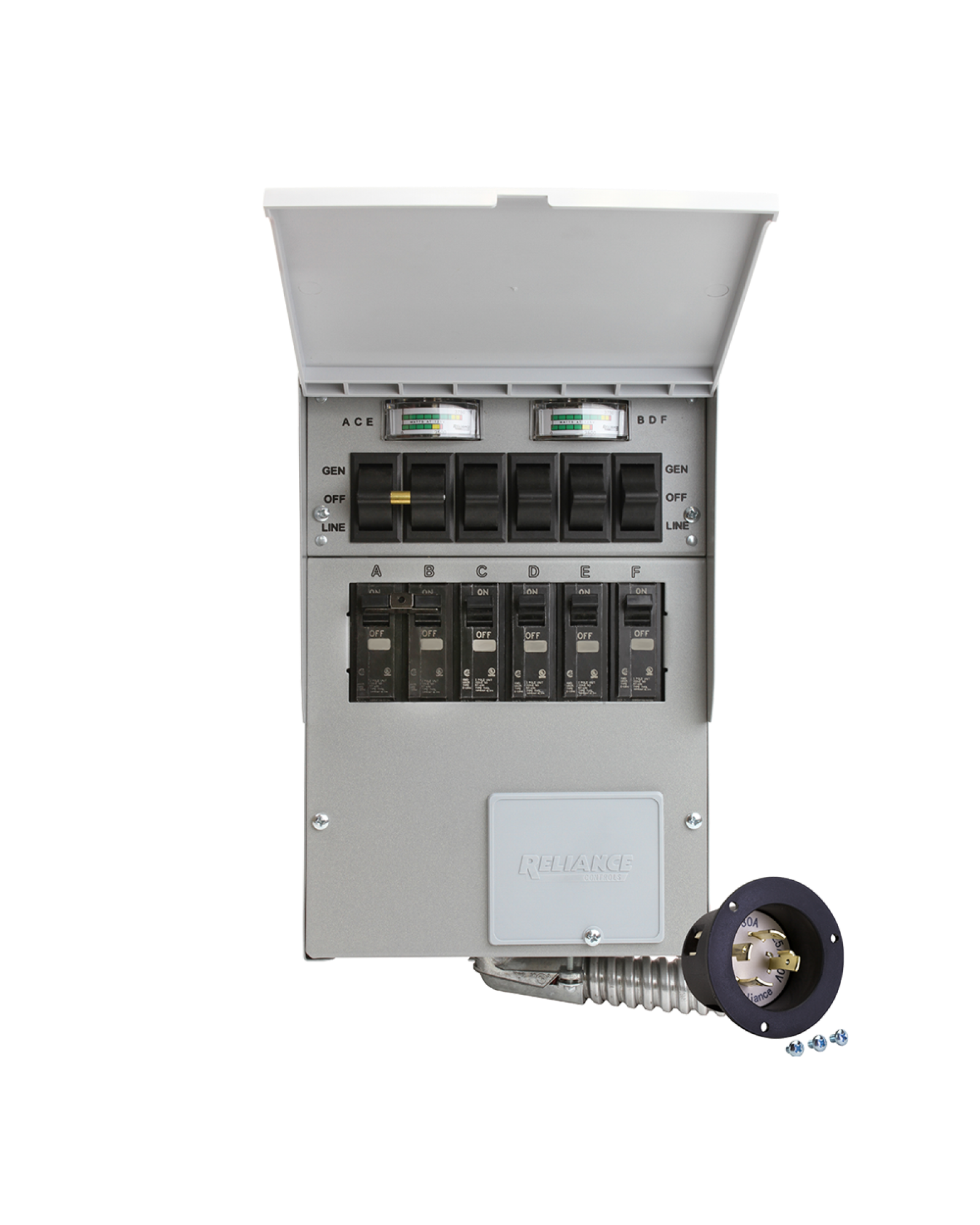 Starter Home Backup Kit (120V/240V, 30 Amp, 6-Circuit Transfer Switch + Cable, For F3800) image 1