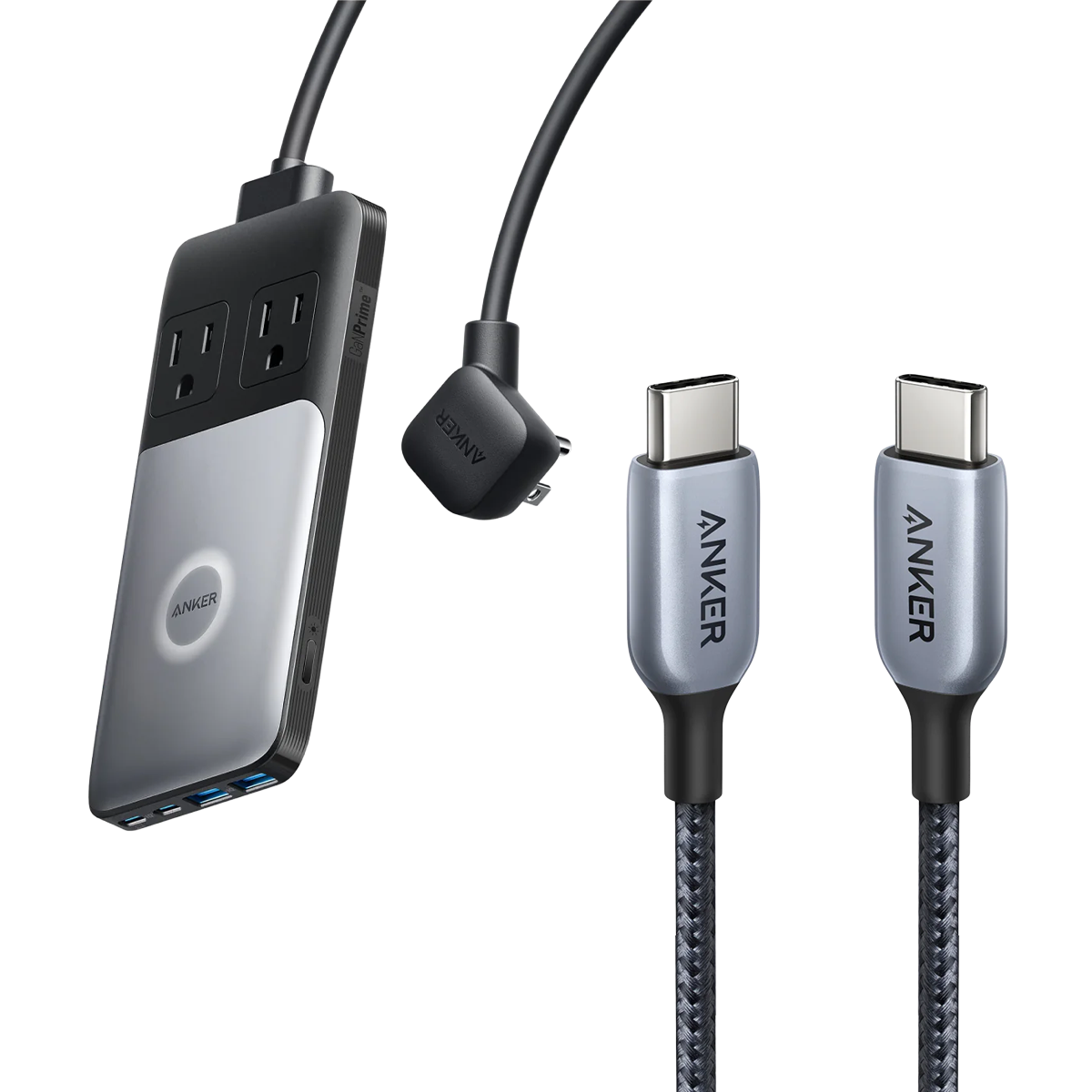 Anker 727 Charging Station (GaNPrime 100W) and Anker 765 USB-C to USB-C Cable (140W Nylon) image 0