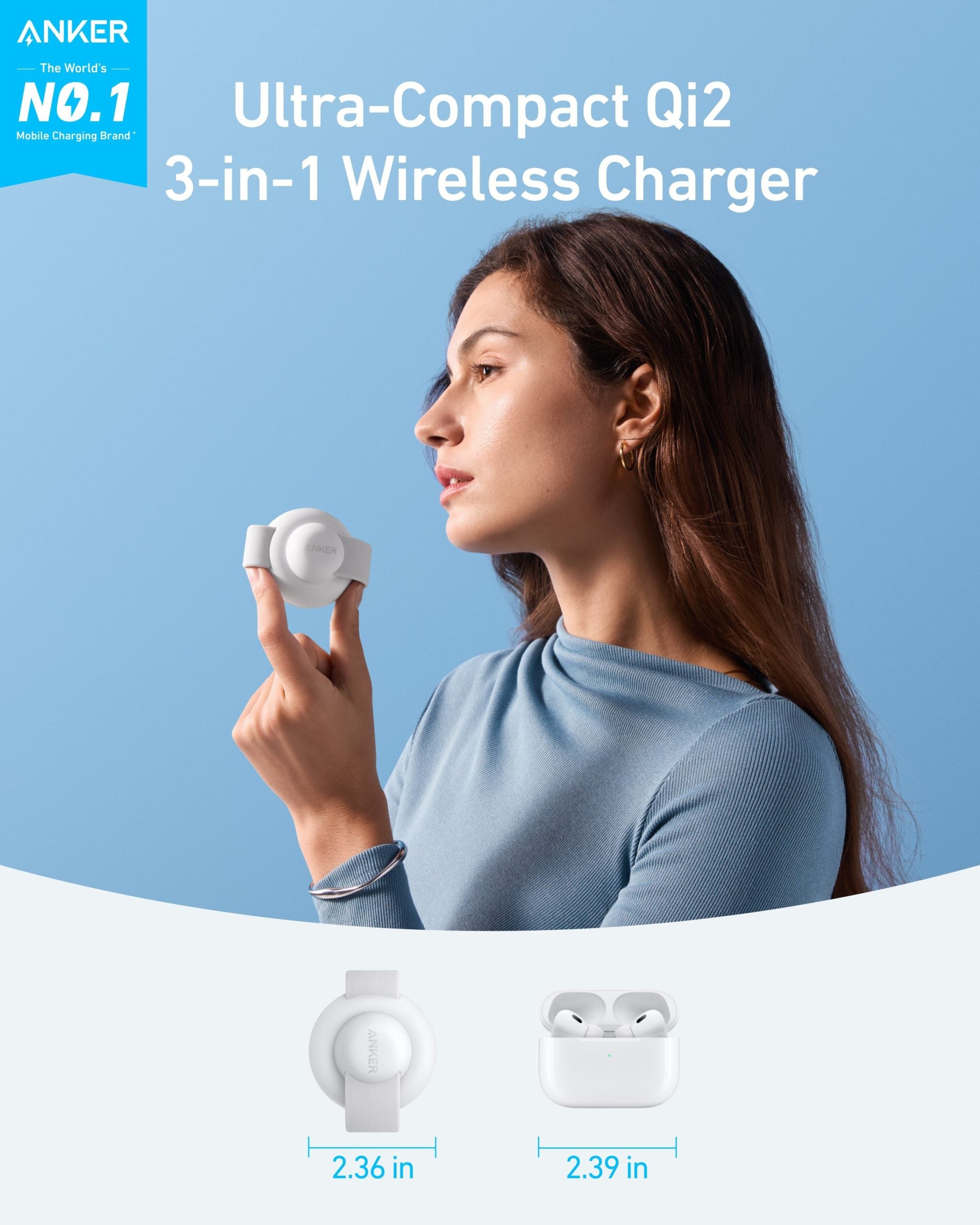 Anker MagGo Wireless Charging Station (3-in-1, Foldable Pad) image 1