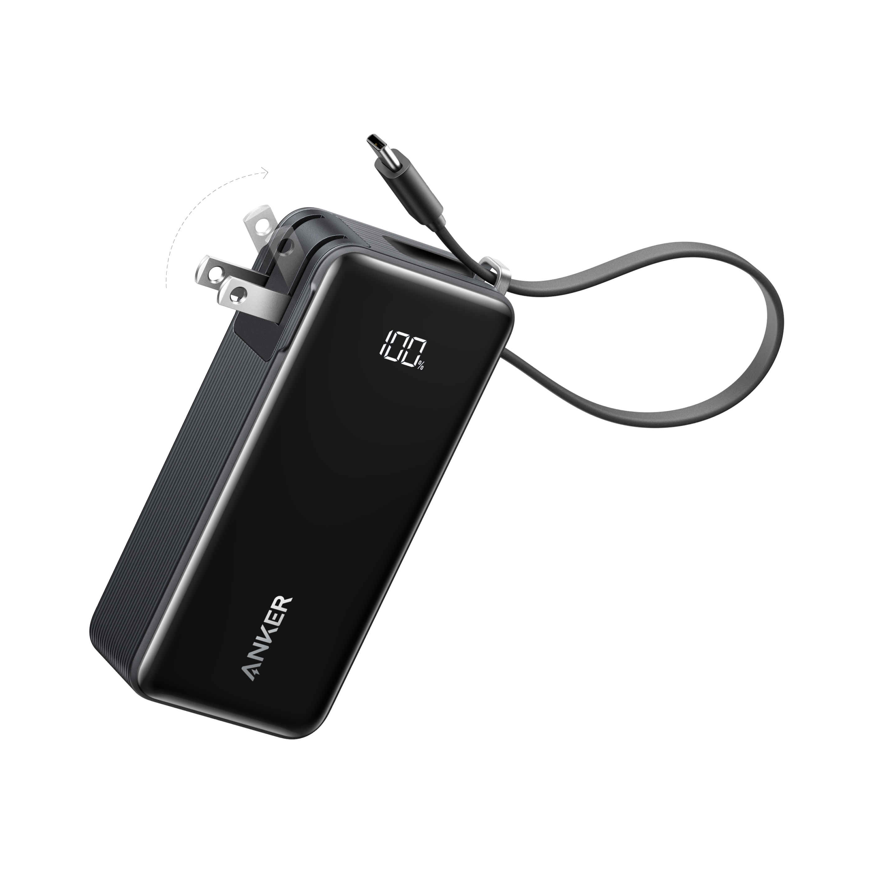 Anker Power Bank (10K, Fusion, Built-In Cable) image 0