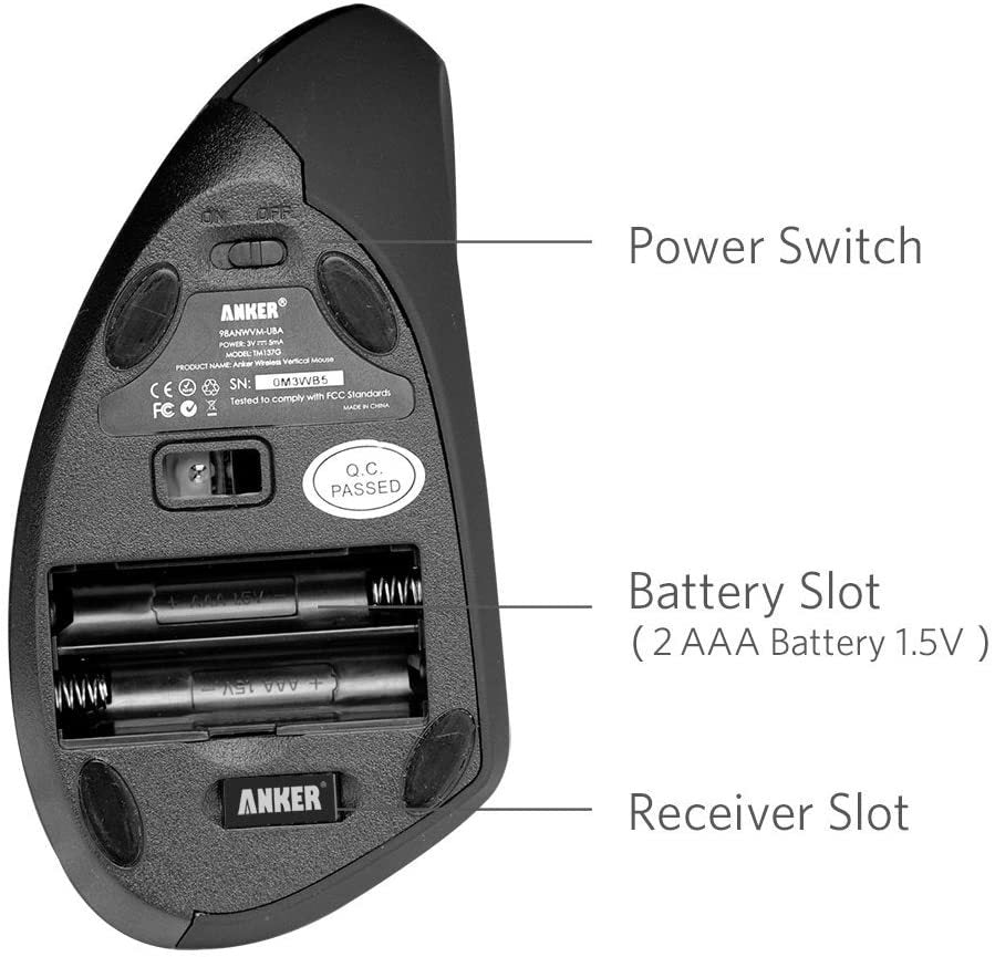 Anker 2.4G Wireless Vertical Ergonomic Optical Mouse image 3
