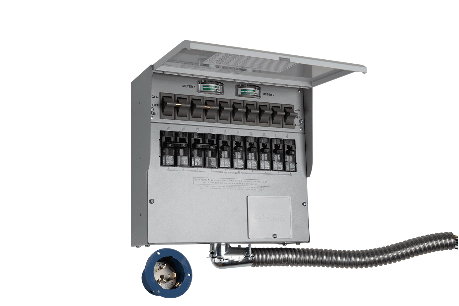 Home Backup Kit (120V/240V, 50 Amp, 10-Circuit Transfer Switch + Cable, For F3800) image 2