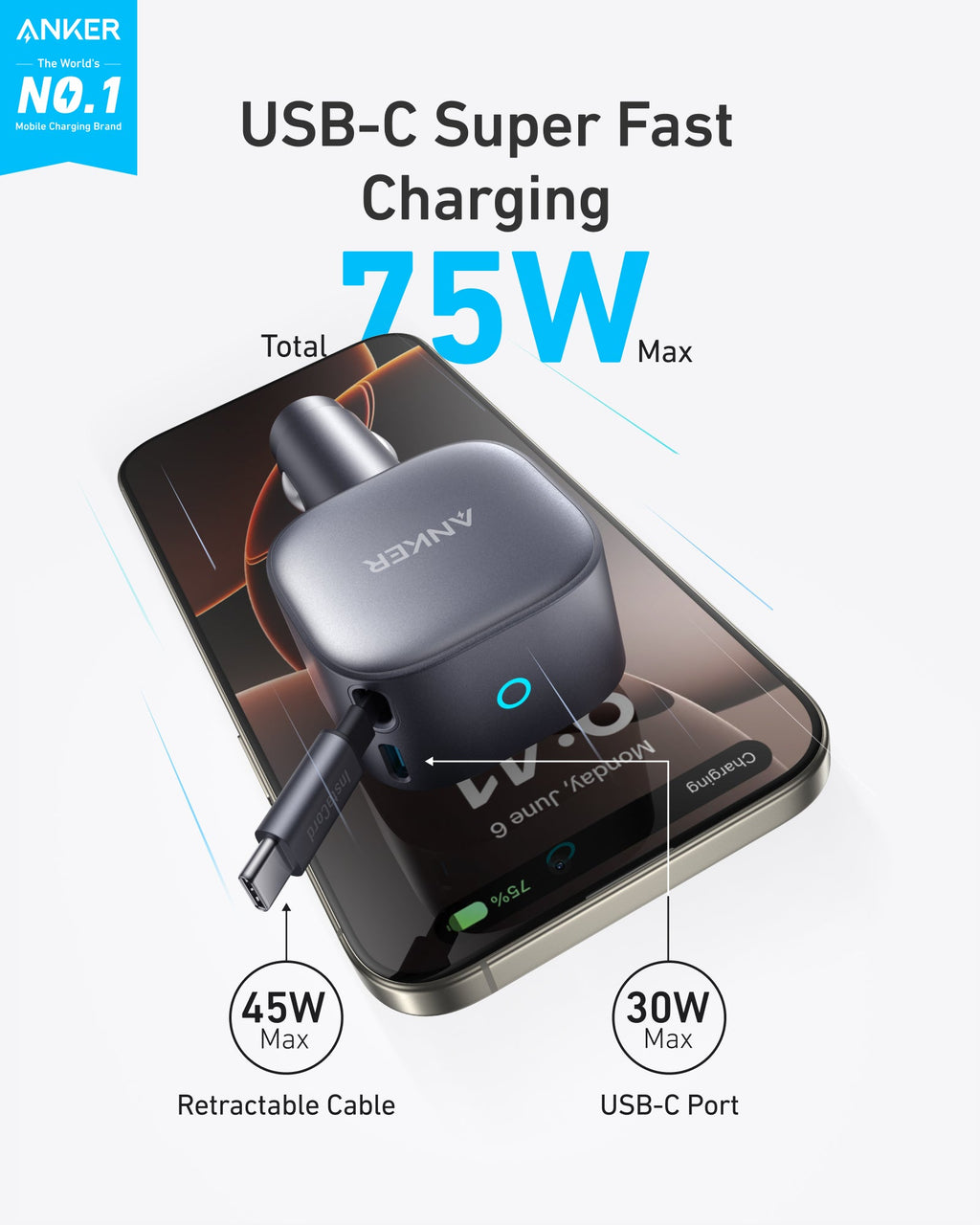 Anker Nano 75W Car Charger image 1