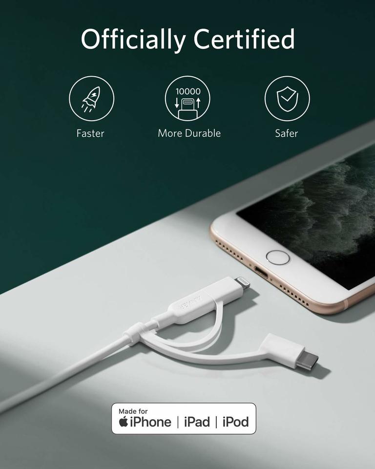 Anker 321 USB-A to Lightning Cable (3 ft 3-in-1) image 4