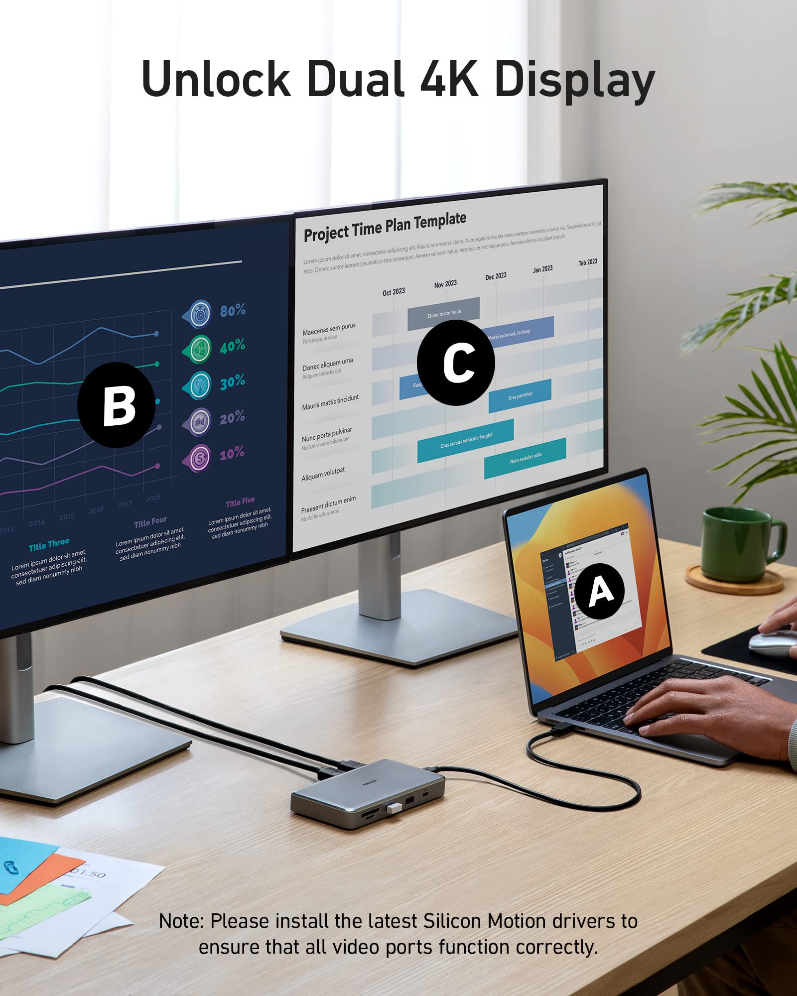 Anker 563 USB-C Hub (10-in-1, Dual 4K HDMI, For MacBook) image 2