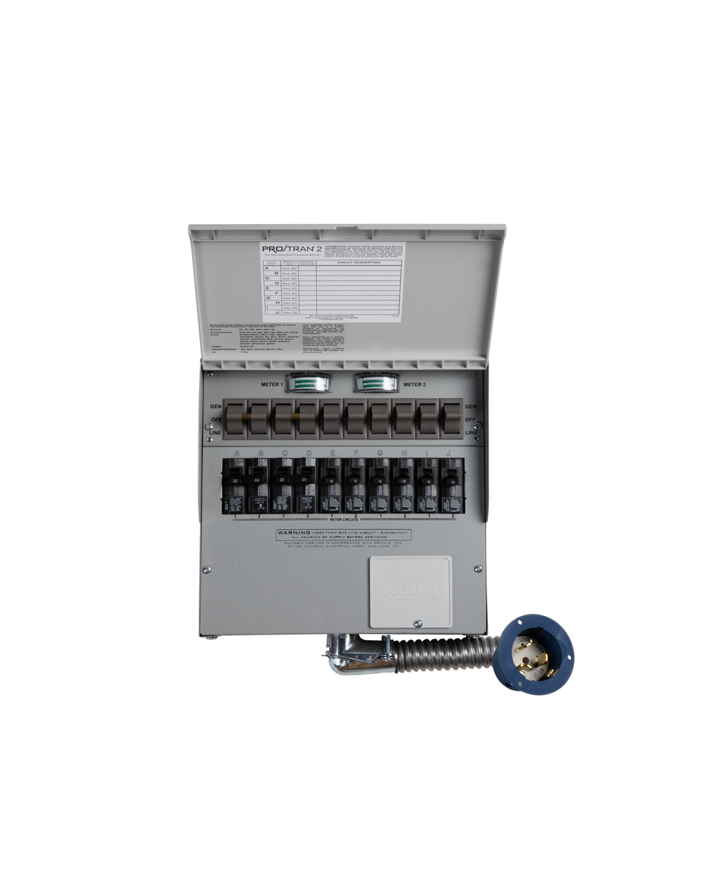 Home Backup Kit (120V/240V, 50 Amp, 10-Circuit Transfer Switch + Cable, For F3800) image 1