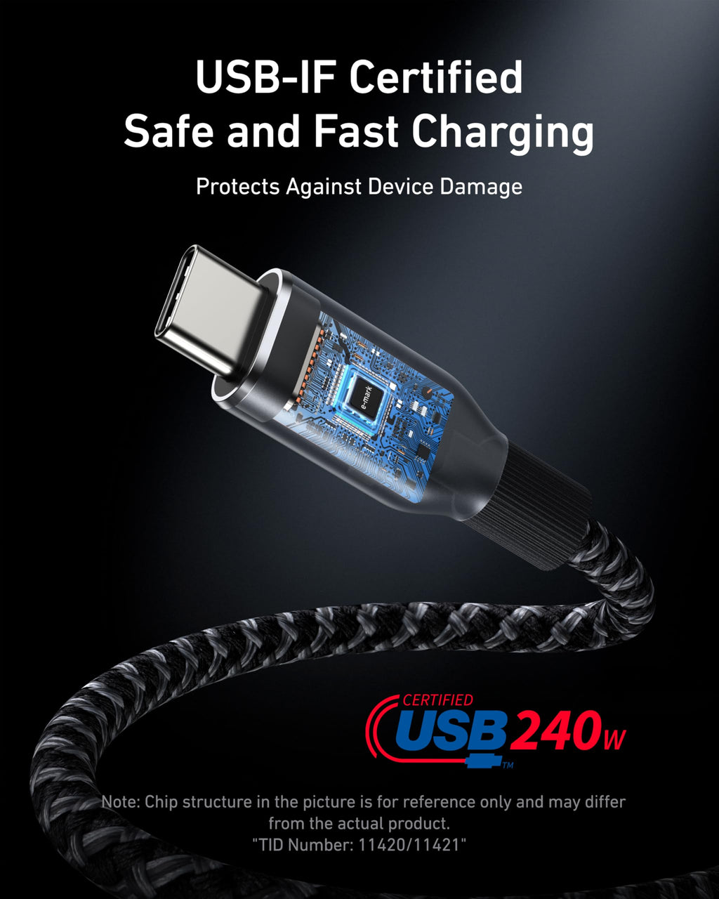 Anker Prime USB-C to USB-C Cable (240W, Upcycled-Braided) image 5