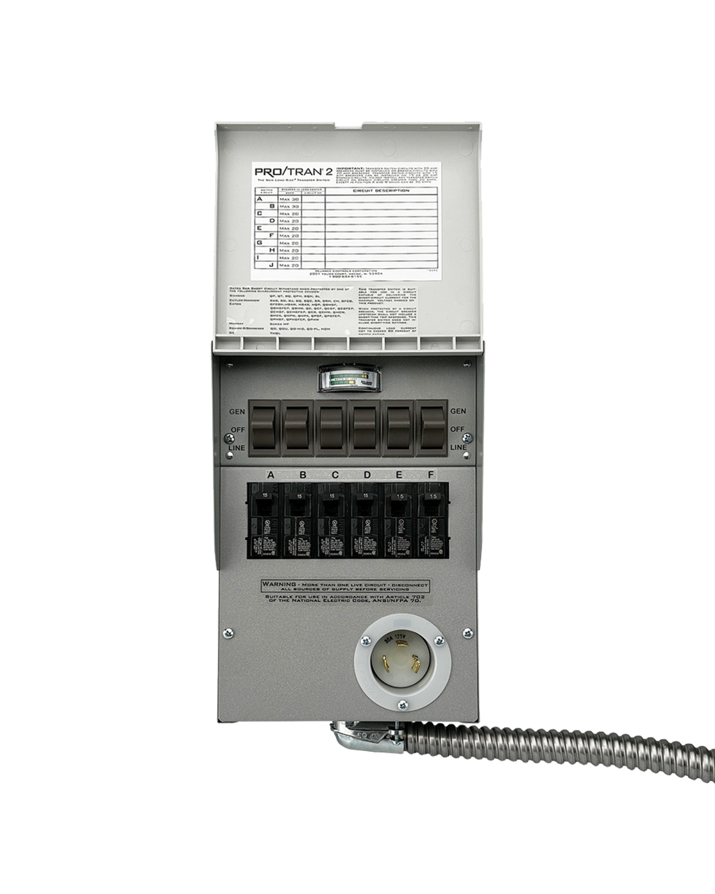 Home Backup Kit (120V, 30 Amp, 6-Circuit Transfer Switch + Cable, For F2000 and F2600) image 2