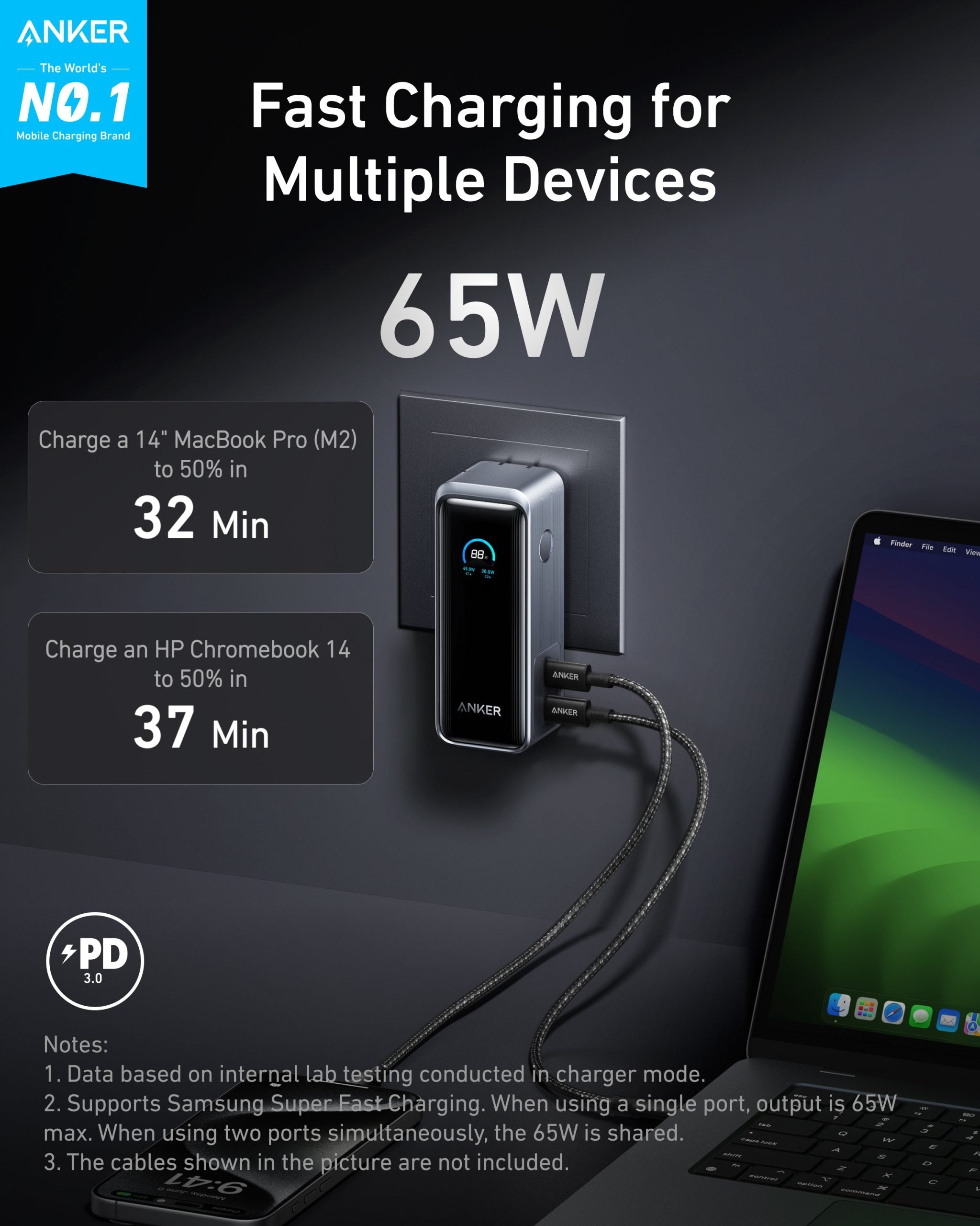 Anker Prime Power Bank (9.6K, 65W, Fusion) image 1