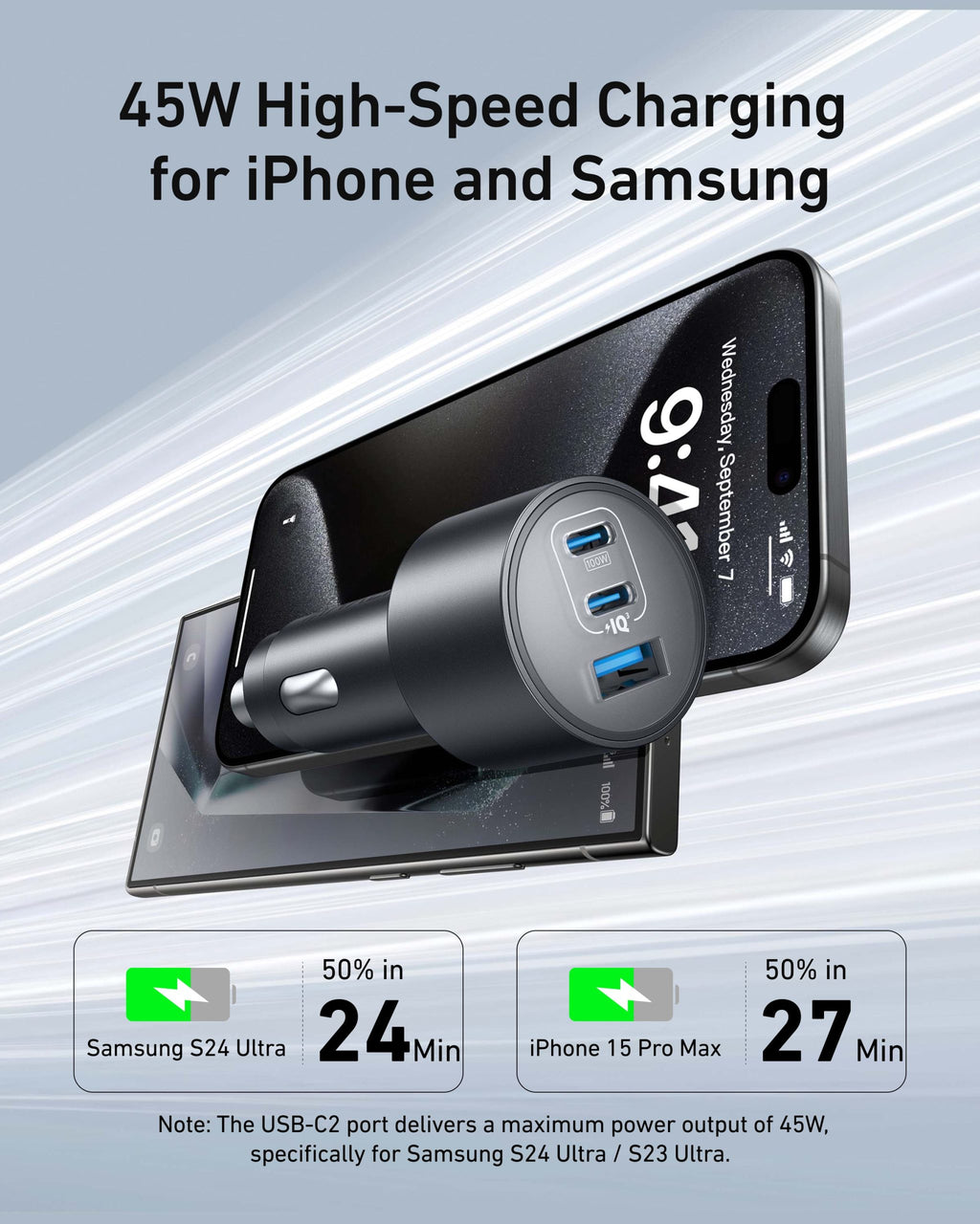 Anker Nano Car Charger (167.5W, 3 Ports) image 3