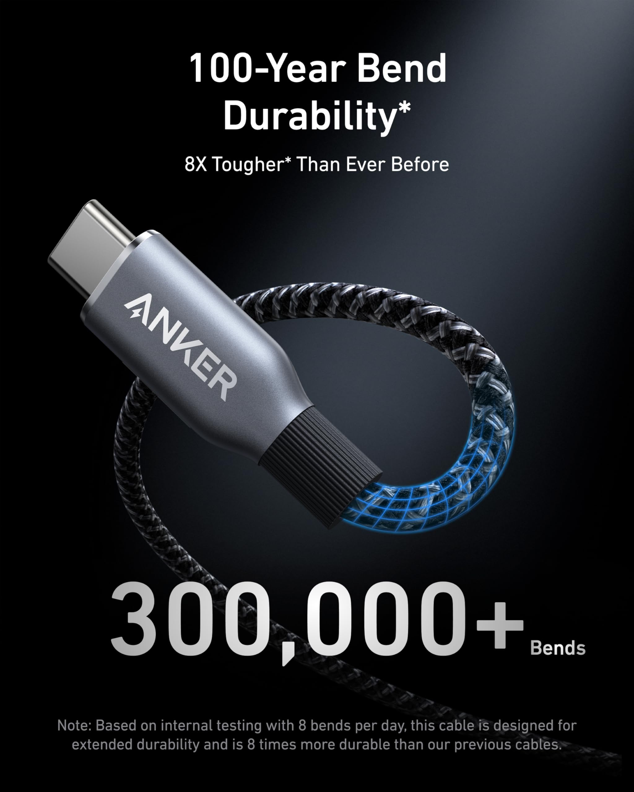 Anker Prime USB-C to USB-C Cable (240W, Upcycled-Braided) image 2