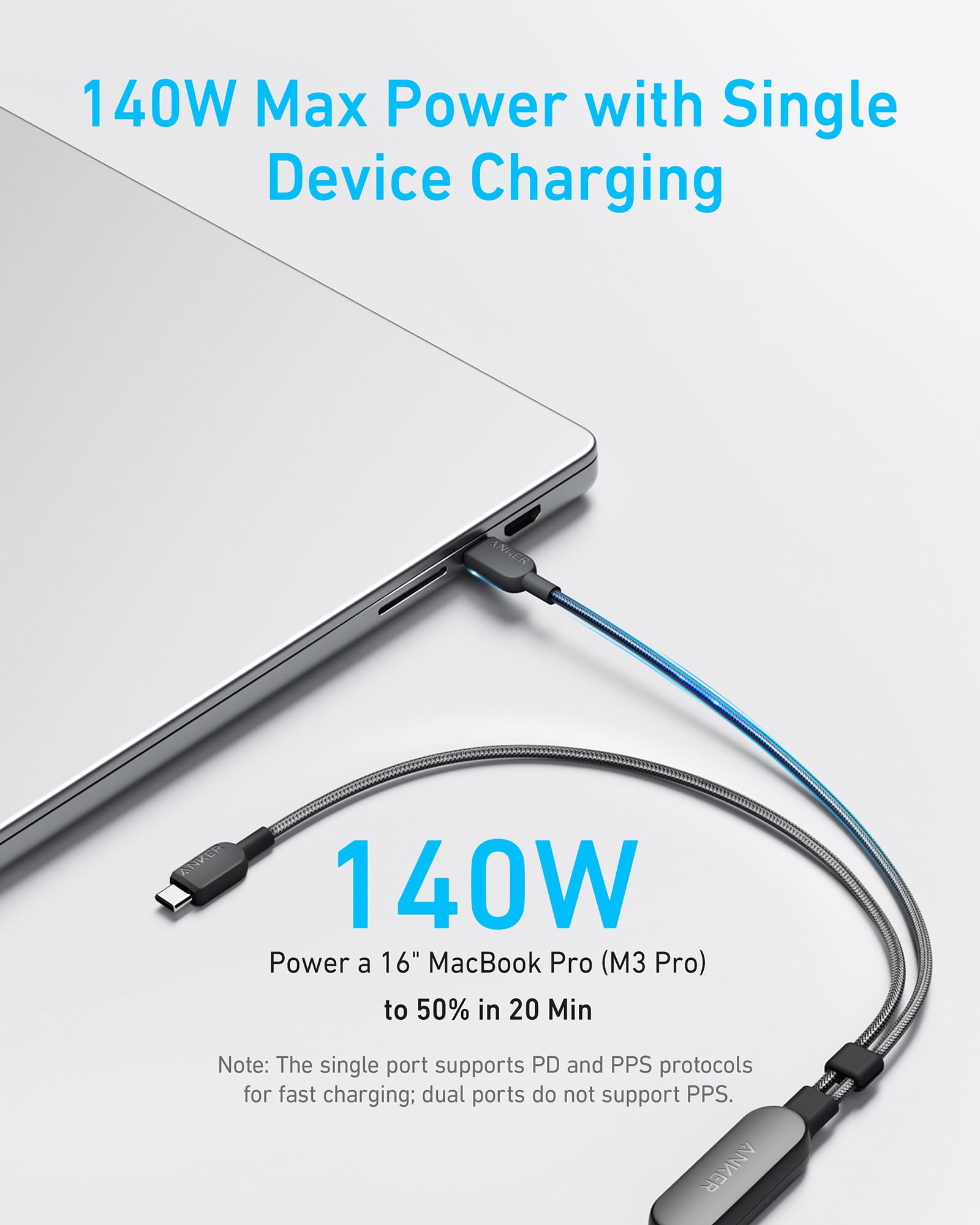 Anker 2-in-1 USB C to USB C Cable 140W image 5