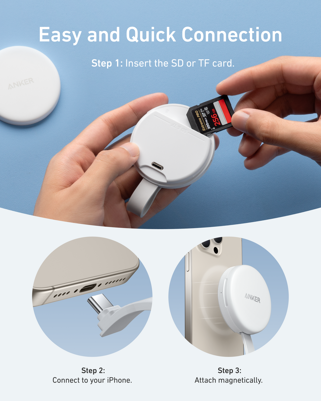 Anker MagGo USB-C Adapter (3-in-1, 10Gbps, For iPhone) image 5