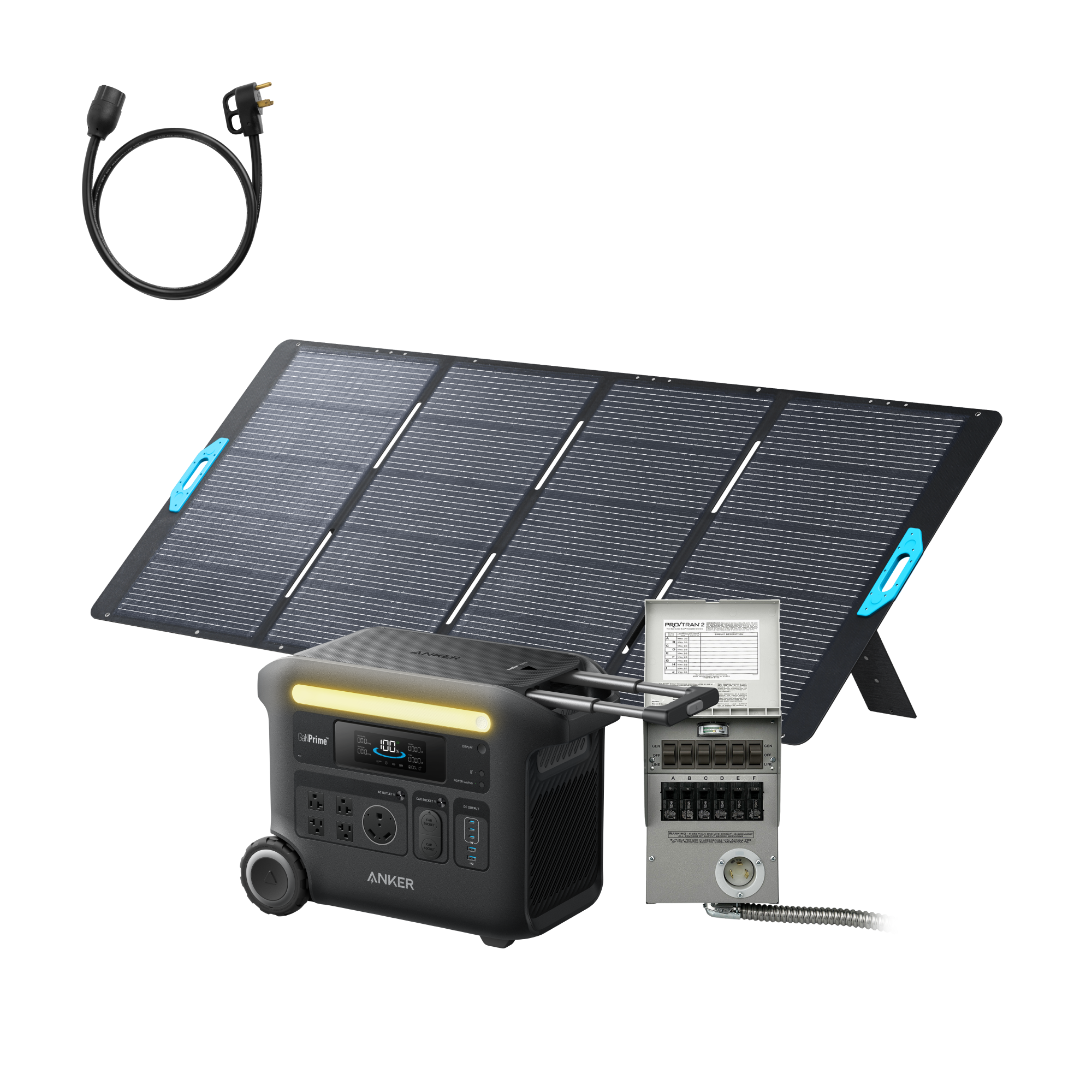Anker SOLIX F2600 + Home Backup Kit (Transfer Switch + Cable) + 400W Solar Panel image 0