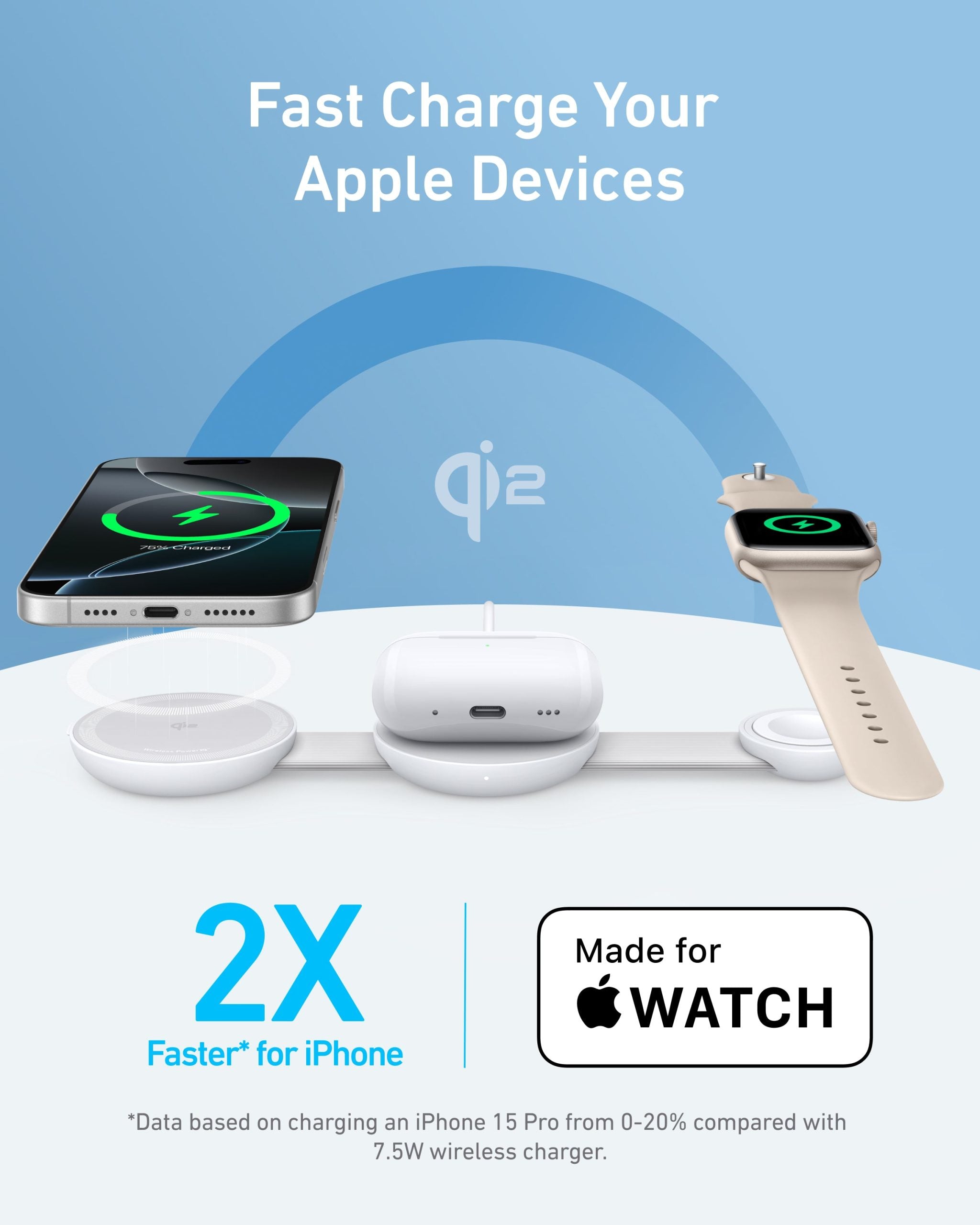 Anker MagGo Wireless Charging Station (3-in-1, Foldable Pad) image 2