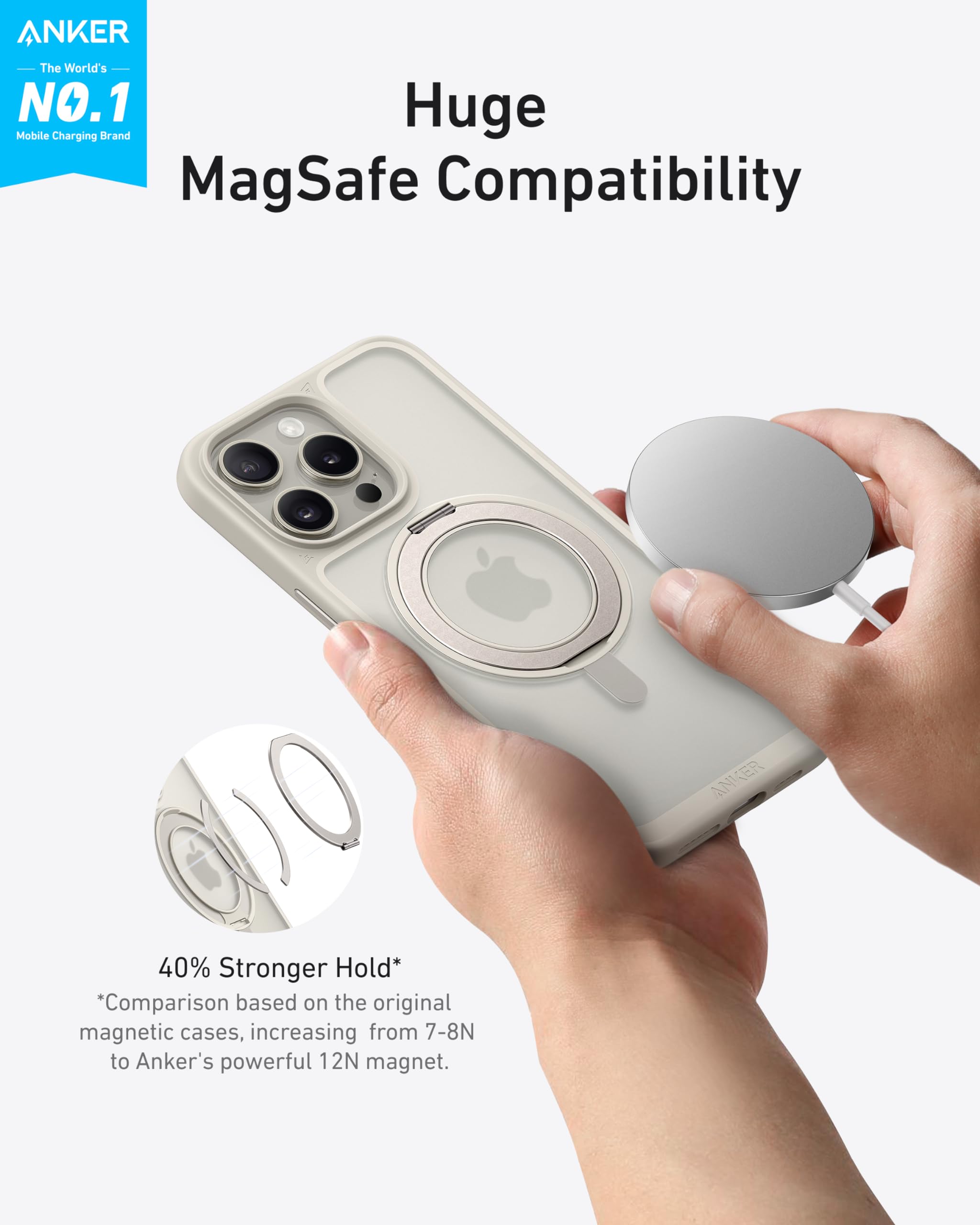 Anker Magnetic Phone Case with Ring Stand (For iPhone 15 Series) image 2
