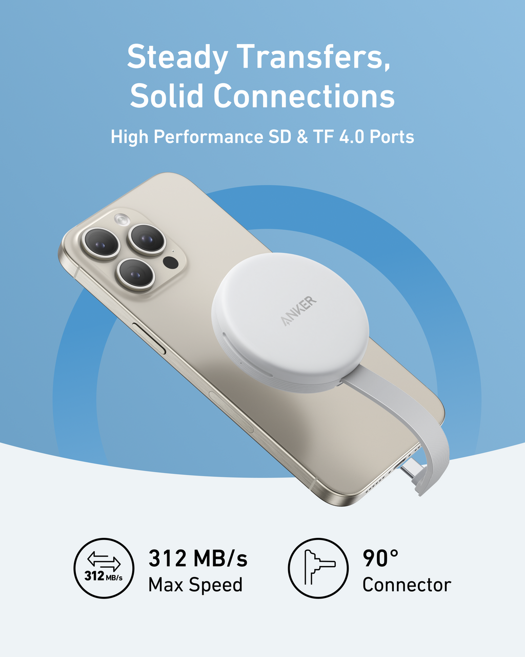Anker MagGo USB-C Adapter (3-in-1, 10Gbps, For iPhone) image 3